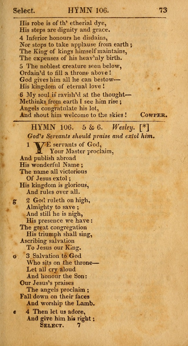 Select Hymns from Other Authors, Selected Harmony Together with Directions for Musical Expression. 2nd ed. page 73