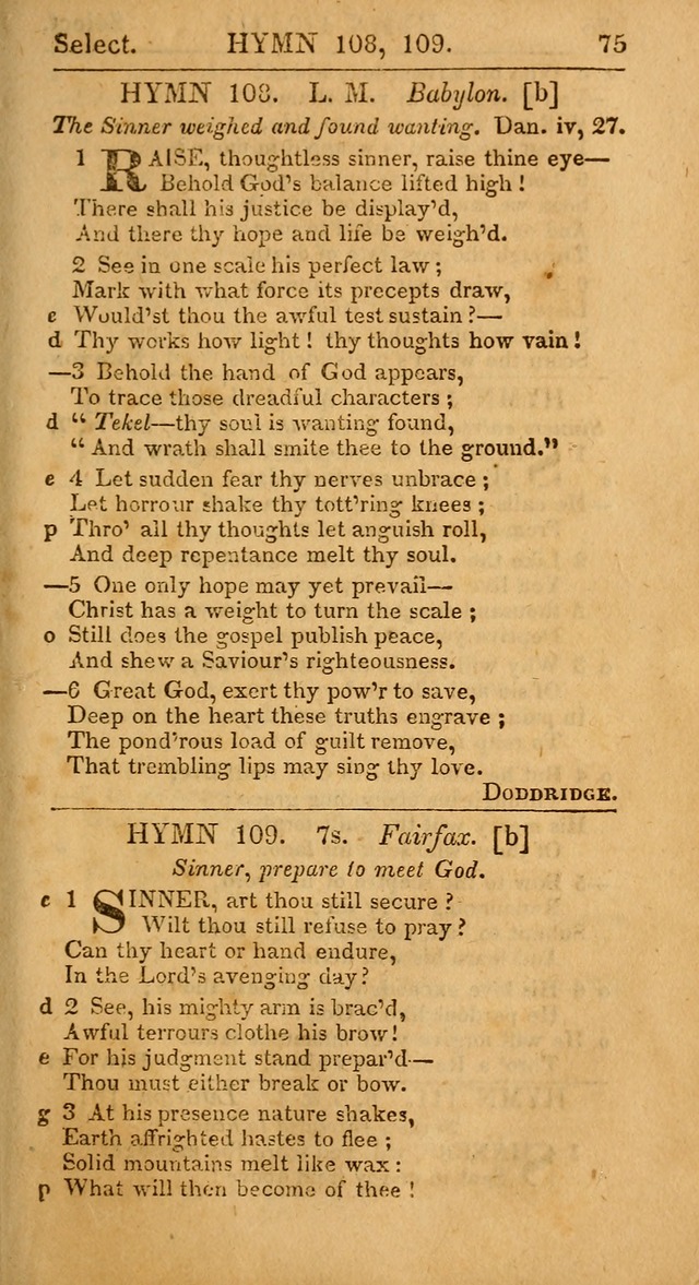 Select Hymns from Other Authors, Selected Harmony Together with Directions for Musical Expression. 2nd ed. page 75