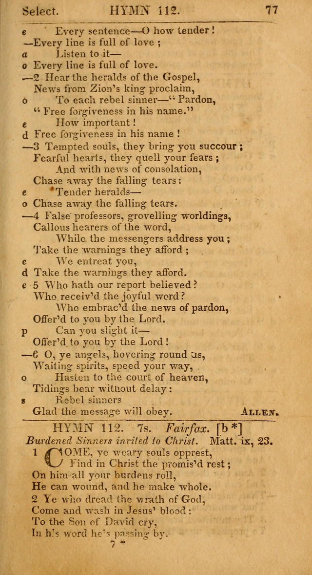 Select Hymns from Other Authors, Selected Harmony Together with Directions for Musical Expression. 2nd ed. page 77