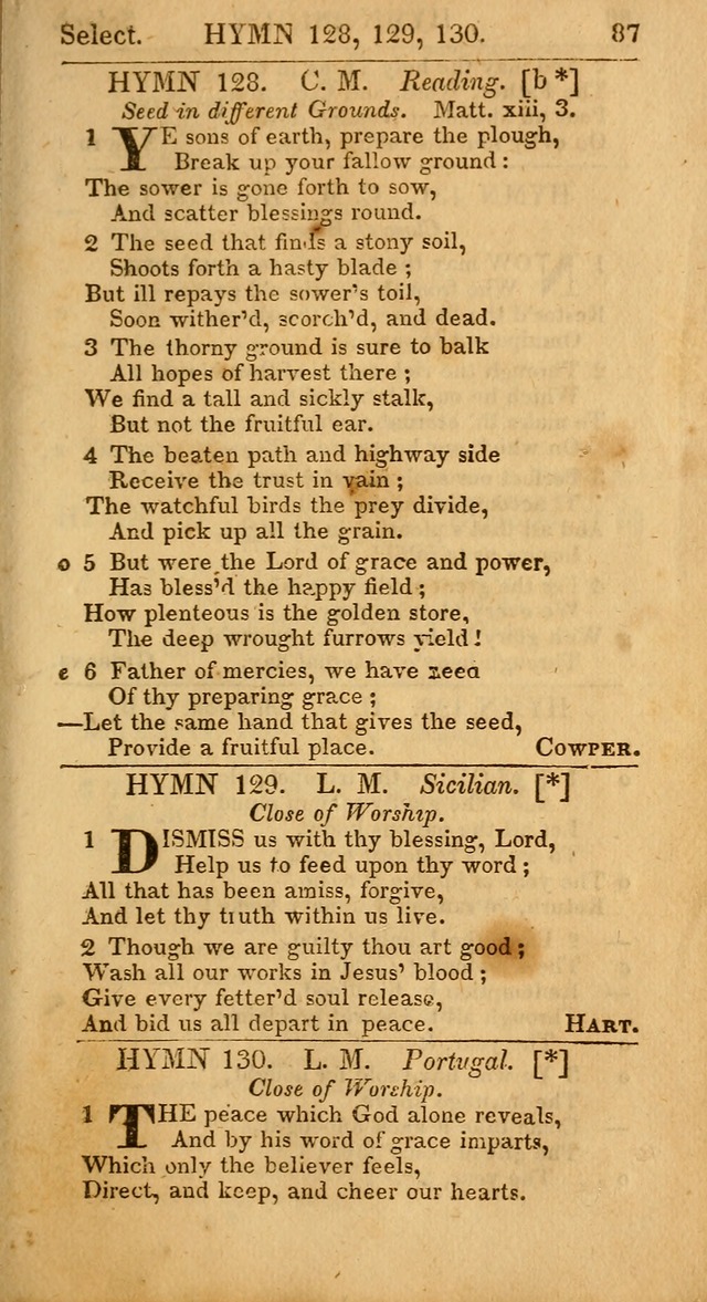 Select Hymns from Other Authors, Selected Harmony Together with Directions for Musical Expression. 2nd ed. page 87