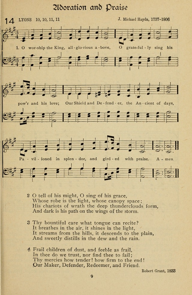 The Sanctuary Hymnal, published by Order of the General Conference of the United Brethren in Christ page 10