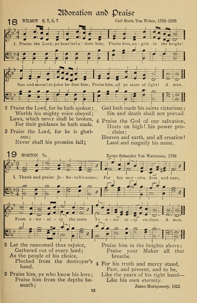 The Sanctuary Hymnal, published by Order of the General Conference of the United Brethren in Christ page 14