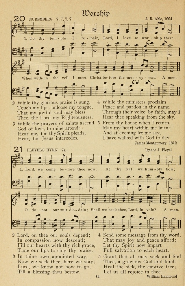 The Sanctuary Hymnal, published by Order of the General Conference of the United Brethren in Christ page 15