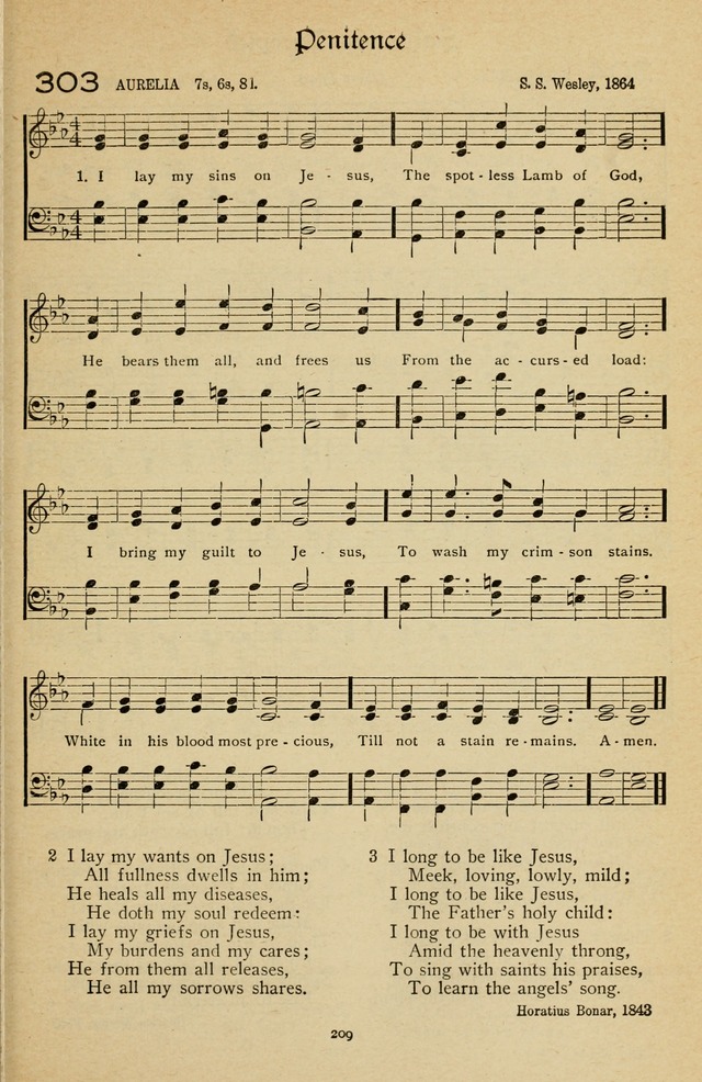 The Sanctuary Hymnal, published by Order of the General Conference of the United Brethren in Christ page 210