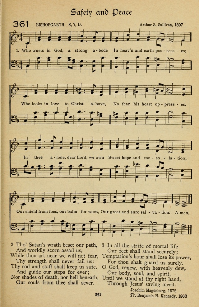 The Sanctuary Hymnal, published by Order of the General Conference of the United Brethren in Christ page 252