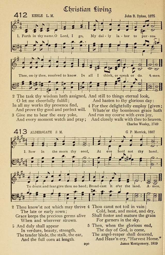 The Sanctuary Hymnal, published by Order of the General Conference of the United Brethren in Christ page 291