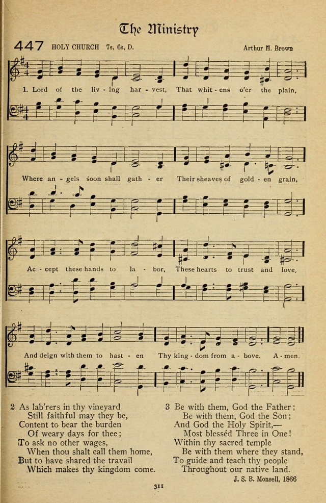 The Sanctuary Hymnal, published by Order of the General Conference of the United Brethren in Christ page 312