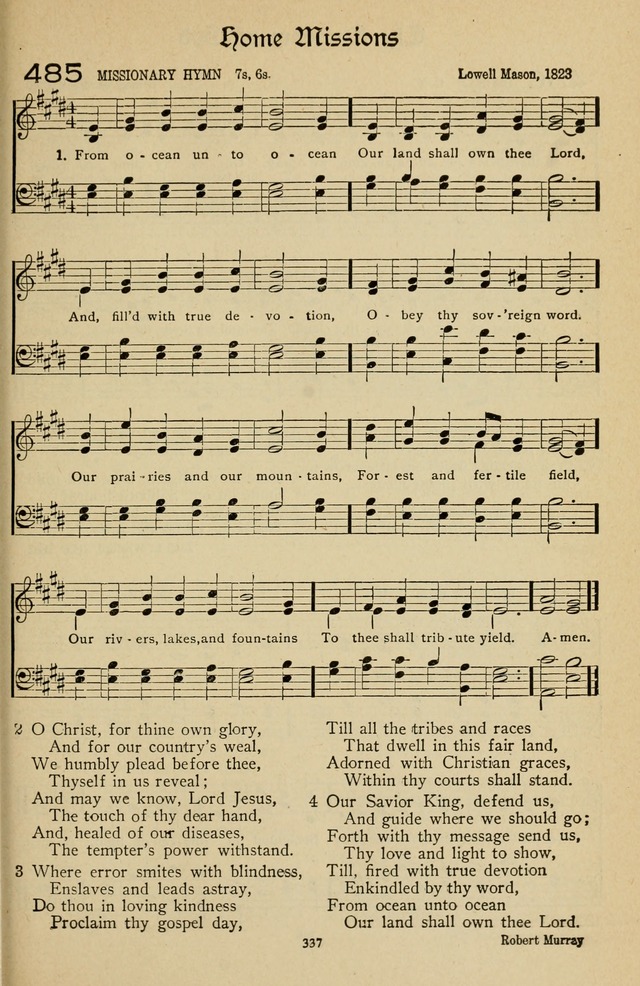 The Sanctuary Hymnal, published by Order of the General Conference of the United Brethren in Christ page 338