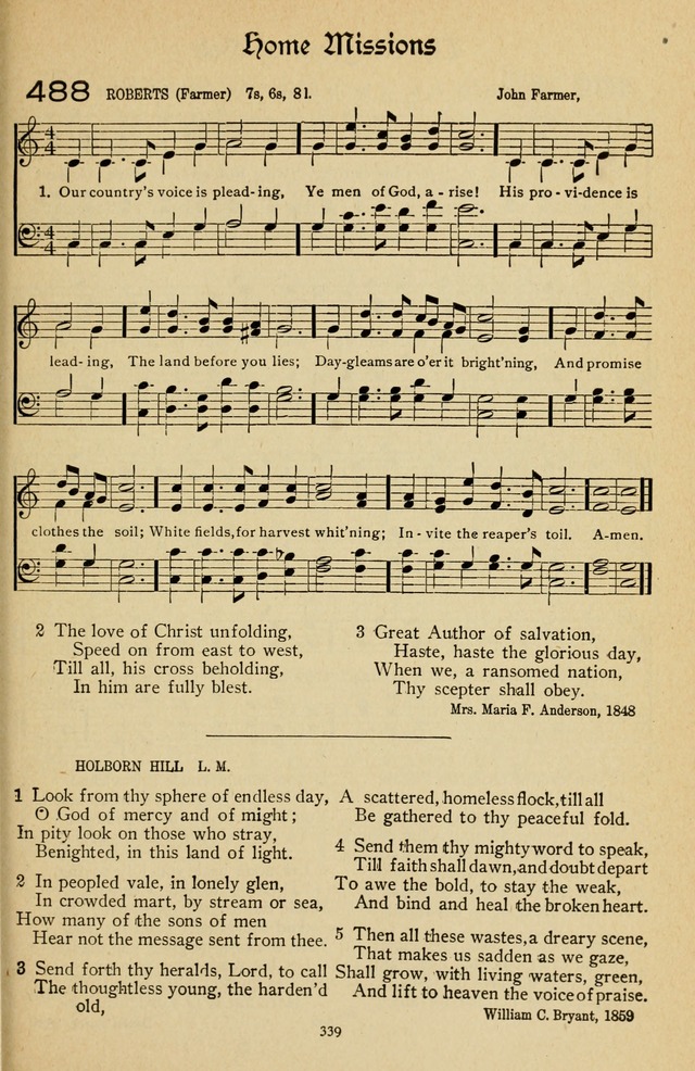 The Sanctuary Hymnal, published by Order of the General Conference of the United Brethren in Christ page 340