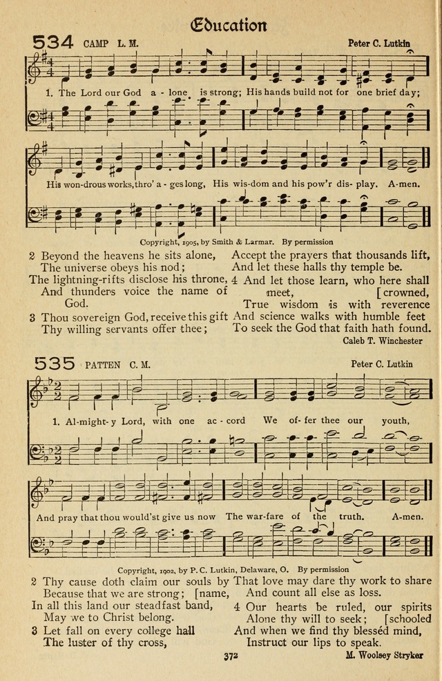 The Sanctuary Hymnal, published by Order of the General Conference of the United Brethren in Christ page 373