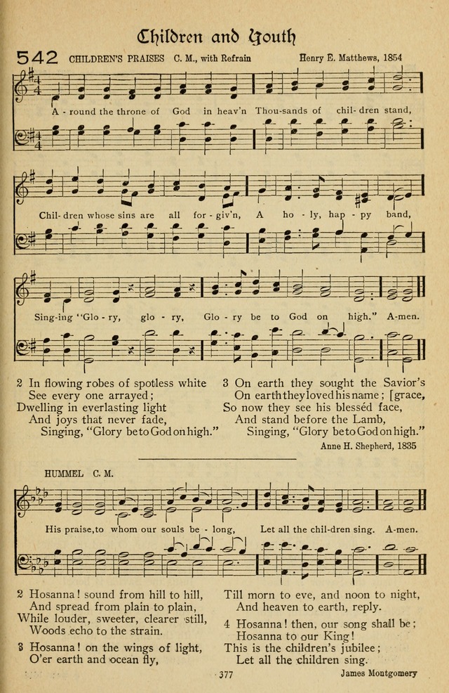 The Sanctuary Hymnal, published by Order of the General Conference of the United Brethren in Christ page 378