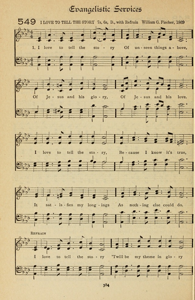 The Sanctuary Hymnal, published by Order of the General Conference of the United Brethren in Christ page 385