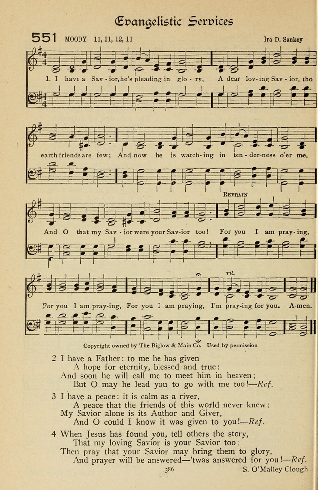 The Sanctuary Hymnal, published by Order of the General Conference of the United Brethren in Christ page 387