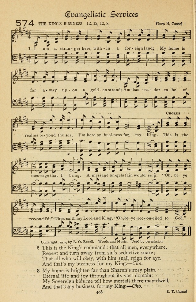 The Sanctuary Hymnal, published by Order of the General Conference of the United Brethren in Christ page 409