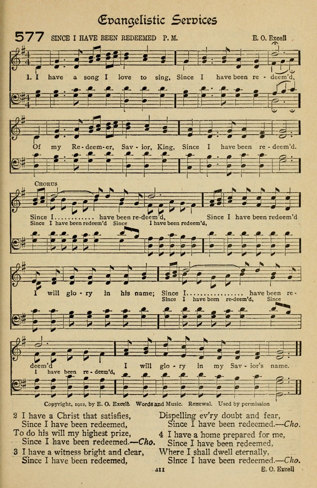 The Sanctuary Hymnal, published by Order of the General Conference of the United Brethren in Christ page 412