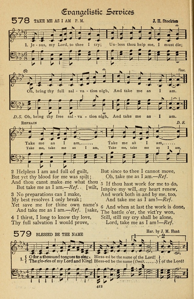 The Sanctuary Hymnal, published by Order of the General Conference of the United Brethren in Christ page 413