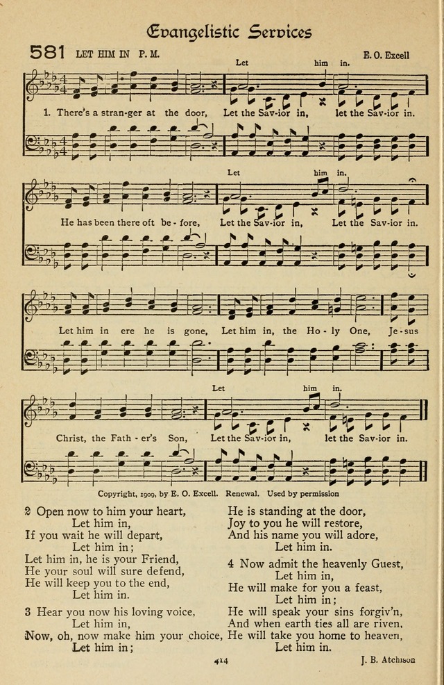 The Sanctuary Hymnal, published by Order of the General Conference of the United Brethren in Christ page 415