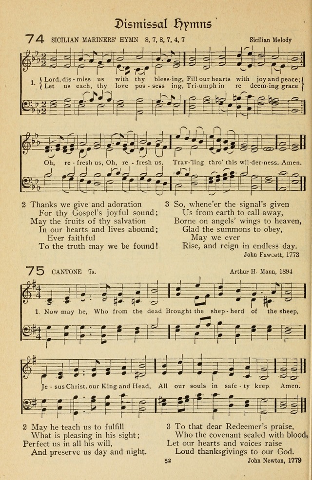 The Sanctuary Hymnal, published by Order of the General Conference of the United Brethren in Christ page 53