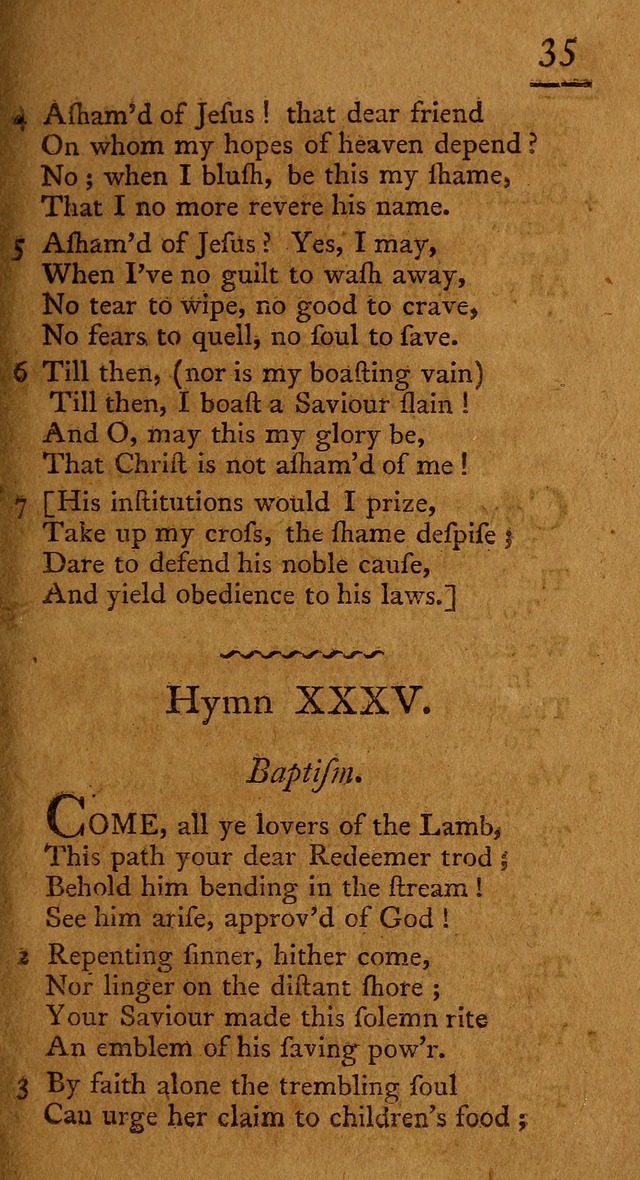 Society hymns, original and selected on evangelical and experimental subjects page 38