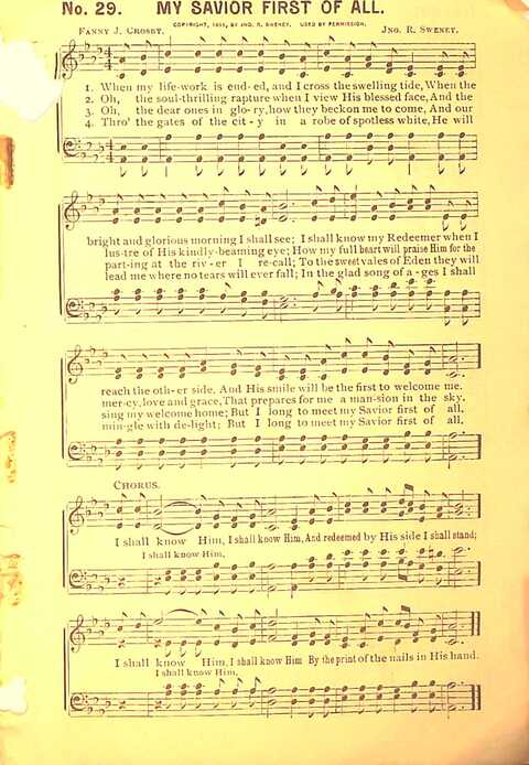 Sing His Praise: for the church, Sunday school and all religious assemblies page 29