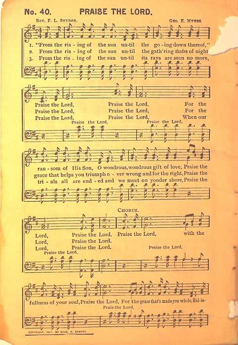 Sing His Praise: for the church, Sunday school and all religious assemblies page 40