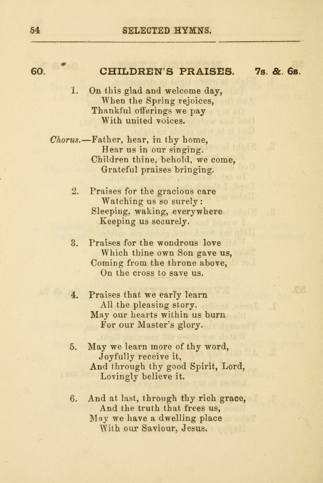 A Selection of Hymns: printed only for the use of the sabbath school of the Tenth Presbyterian Church, of Philadelphia page 61