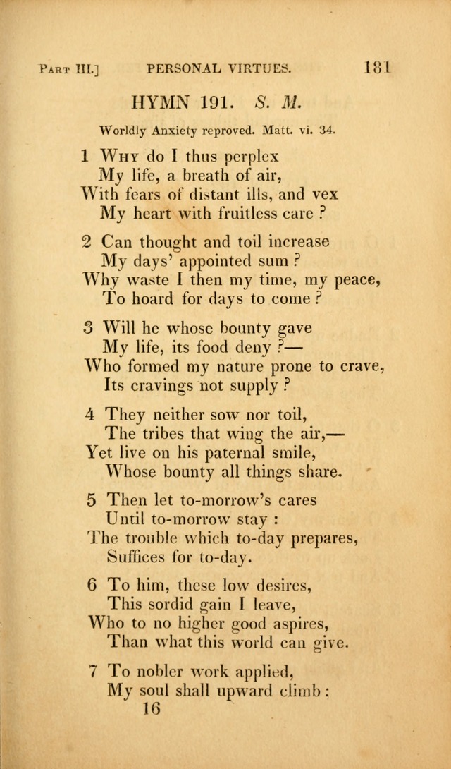 A Selection of Hymns and Psalms: for social and private worship (3rd ed. corr.) page 181