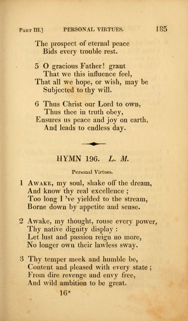 A Selection of Hymns and Psalms: for social and private worship (3rd ed. corr.) page 185