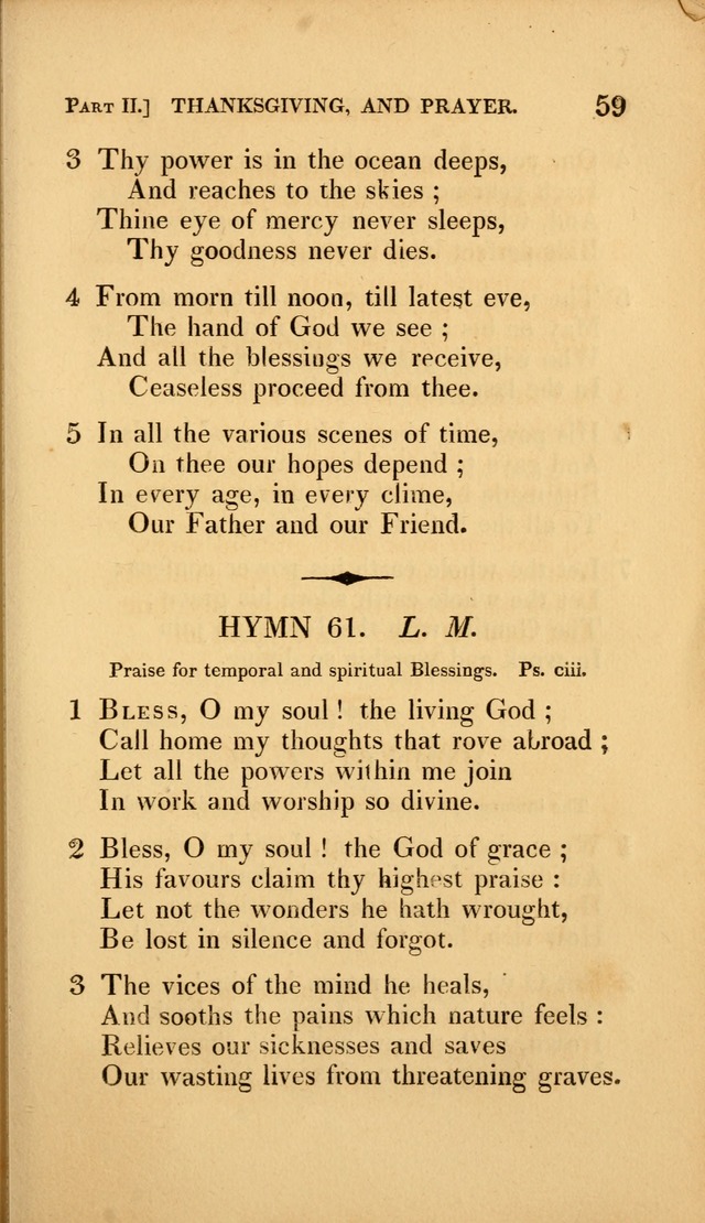 A Selection of Hymns and Psalms: for social and private worship (3rd ed. corr.) page 59