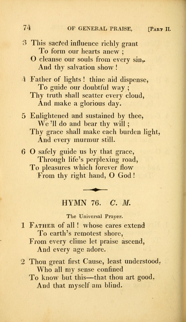 A Selection of Hymns and Psalms: for social and private worship (3rd ed. corr.) page 74