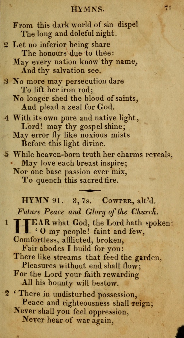 Selection of Hymns, for Public Worship designed to be used with Watts