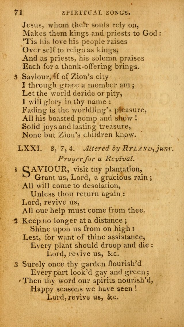 A Selection of Hymns and Spiritual Songs: designed (especially the former part) for the use of congregations as an appendix to Dr. Watt