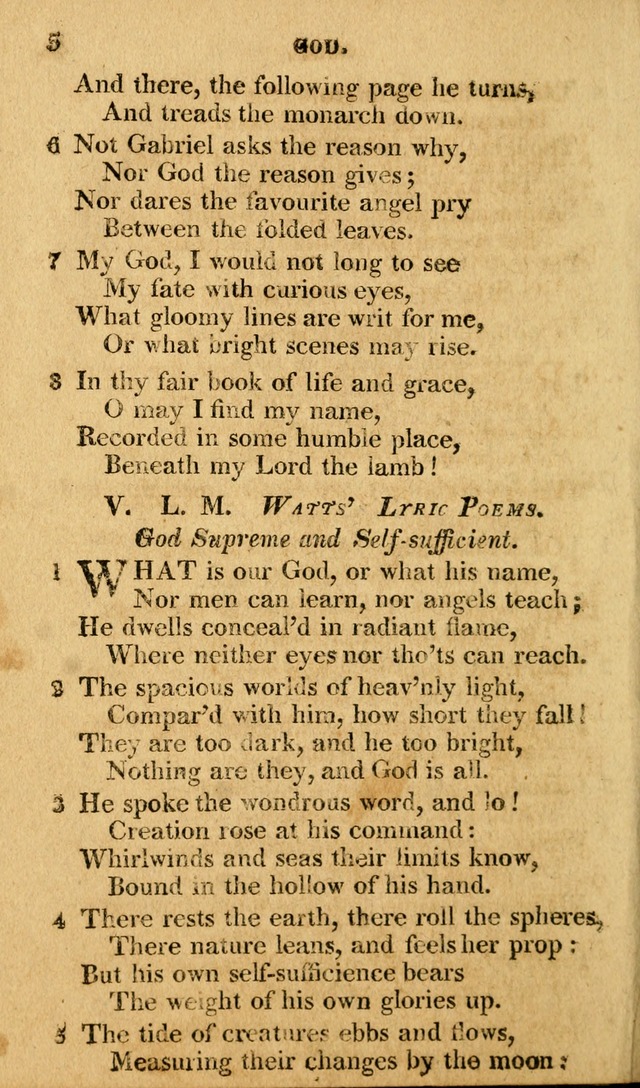 A Selection of Hymns and Spiritual Songs: in two parts, part I. containing the hymns; part II. containing the songs...(3rd ed. corr. and enl. by author) page 5