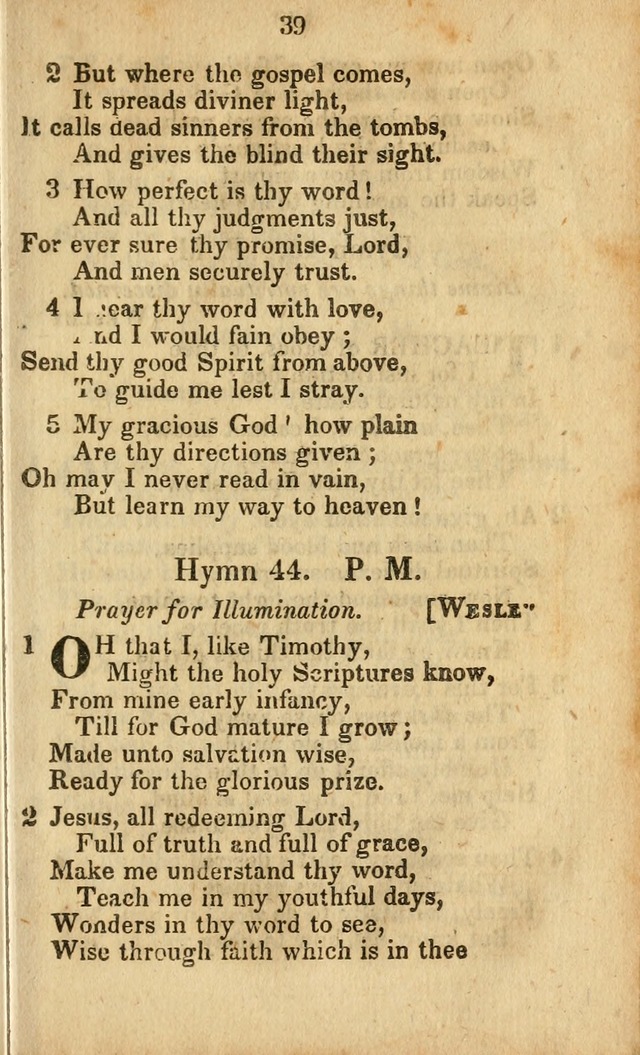 Selection of Hymns for the Sunday School Union of the Methodist Episcopal Church page 39