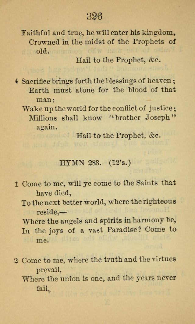 Sacred Hymns and Spiritual Songs, for the Church of Jesus Christ of Latter-Day Saints. (14th ed.) page 329