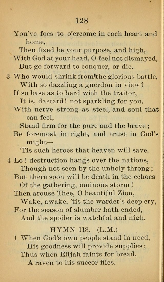 Sacred Hymns and Spiritual Songs for the Church of Jesus Christ of Latter-Day Saints (20th ed.) page 128