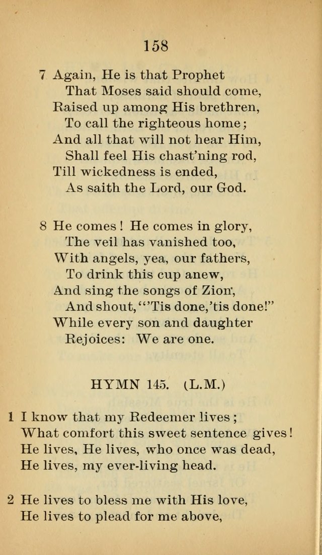 Sacred Hymns and Spiritual Songs for the Church of Jesus Christ of Latter-Day Saints (20th ed.) page 158