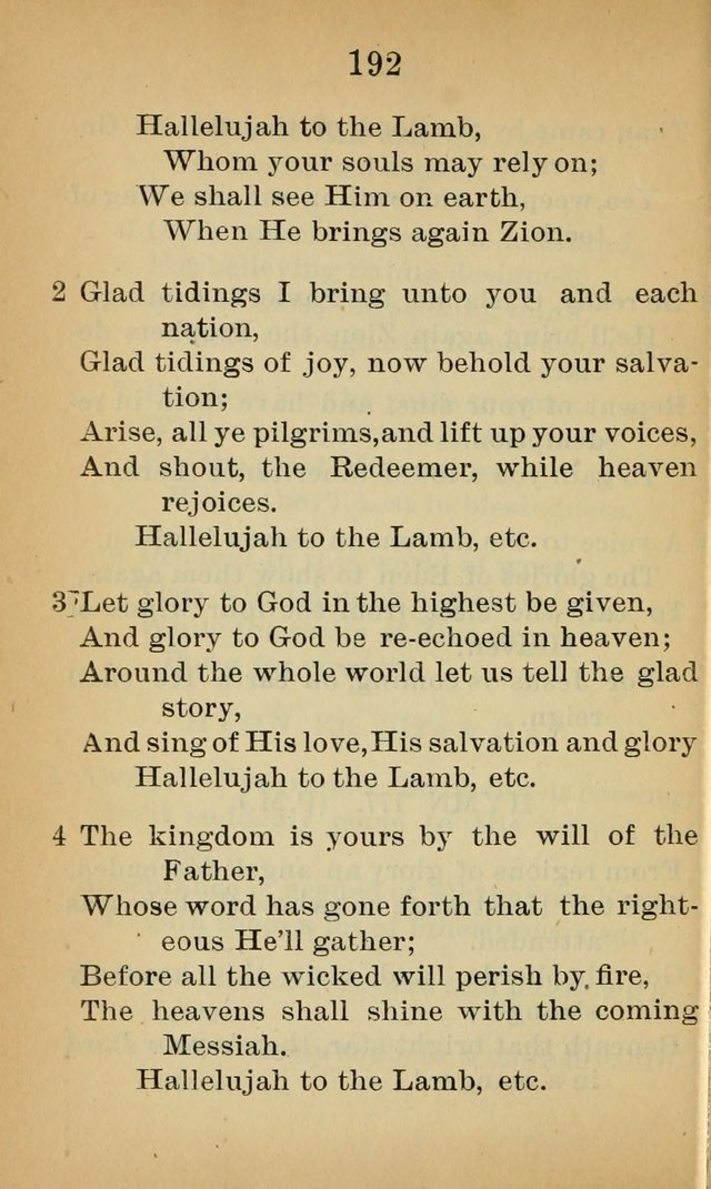 Sacred Hymns and Spiritual Songs for the Church of Jesus Christ of Latter-Day Saints (20th ed.) page 192