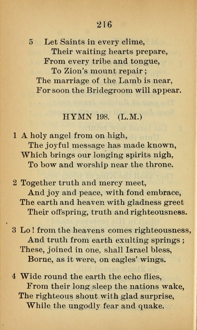 Sacred Hymns and Spiritual Songs for the Church of Jesus Christ of Latter-Day Saints (20th ed.) page 216