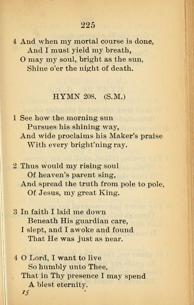 Sacred Hymns and Spiritual Songs for the Church of Jesus Christ of Latter-Day Saints (20th ed.) page 225