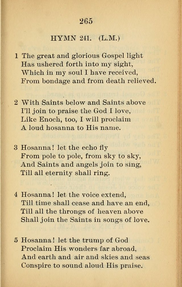 Sacred Hymns and Spiritual Songs for the Church of Jesus Christ of Latter-Day Saints (20th ed.) page 265