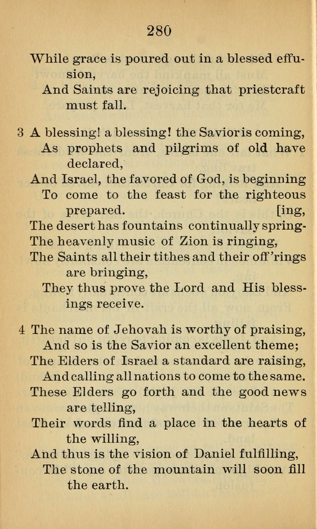 Sacred Hymns and Spiritual Songs for the Church of Jesus Christ of Latter-Day Saints (20th ed.) page 280