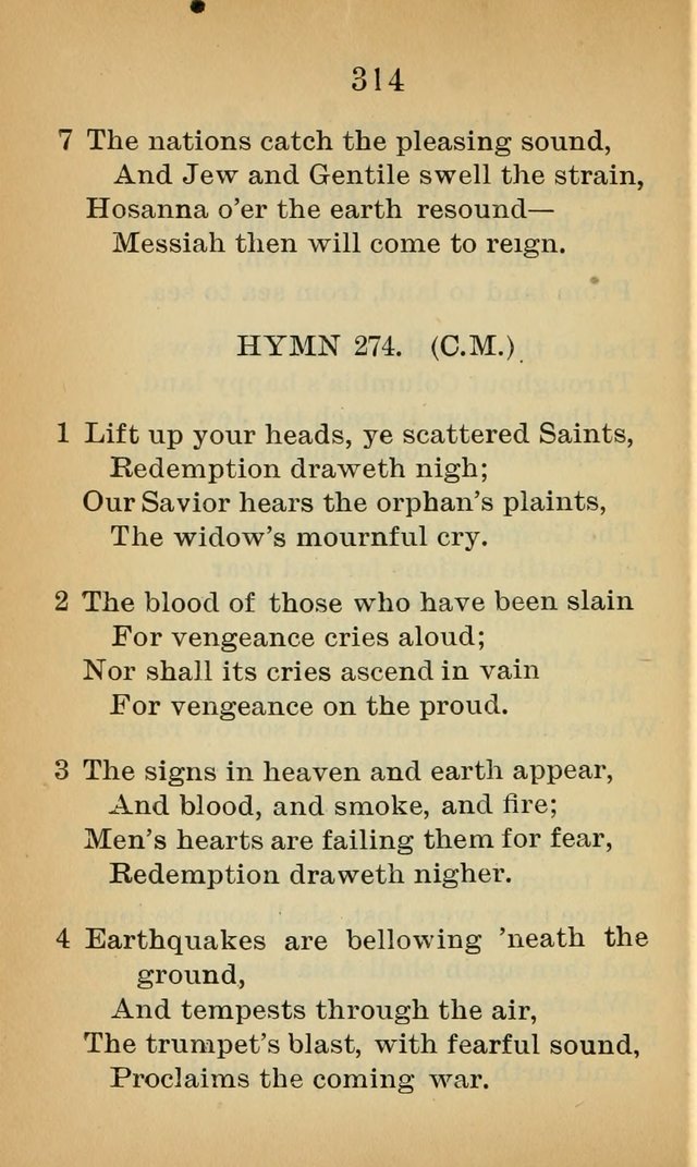 Sacred Hymns and Spiritual Songs for the Church of Jesus Christ of Latter-Day Saints (20th ed.) page 314