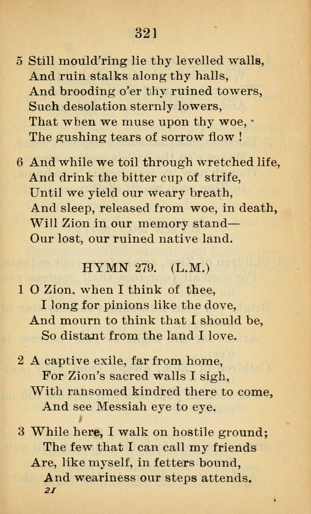 Sacred Hymns and Spiritual Songs for the Church of Jesus Christ of Latter-Day Saints (20th ed.) page 321