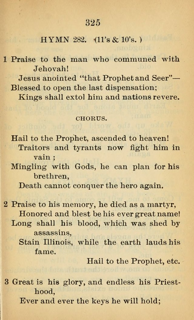 Sacred Hymns and Spiritual Songs for the Church of Jesus Christ of Latter-Day Saints (20th ed.) page 325