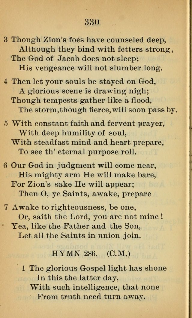 Sacred Hymns and Spiritual Songs for the Church of Jesus Christ of Latter-Day Saints (20th ed.) page 330