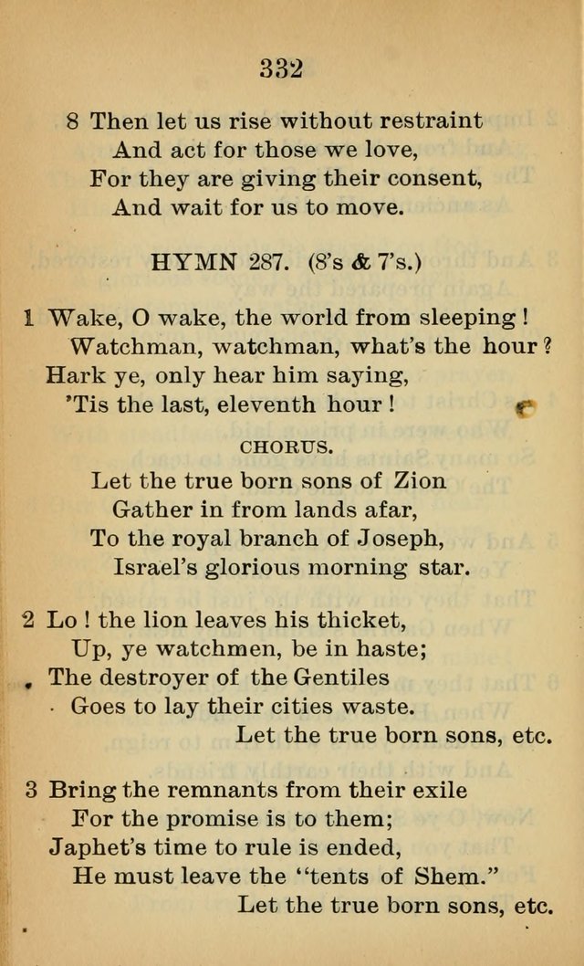 Sacred Hymns and Spiritual Songs for the Church of Jesus Christ of Latter-Day Saints (20th ed.) page 332