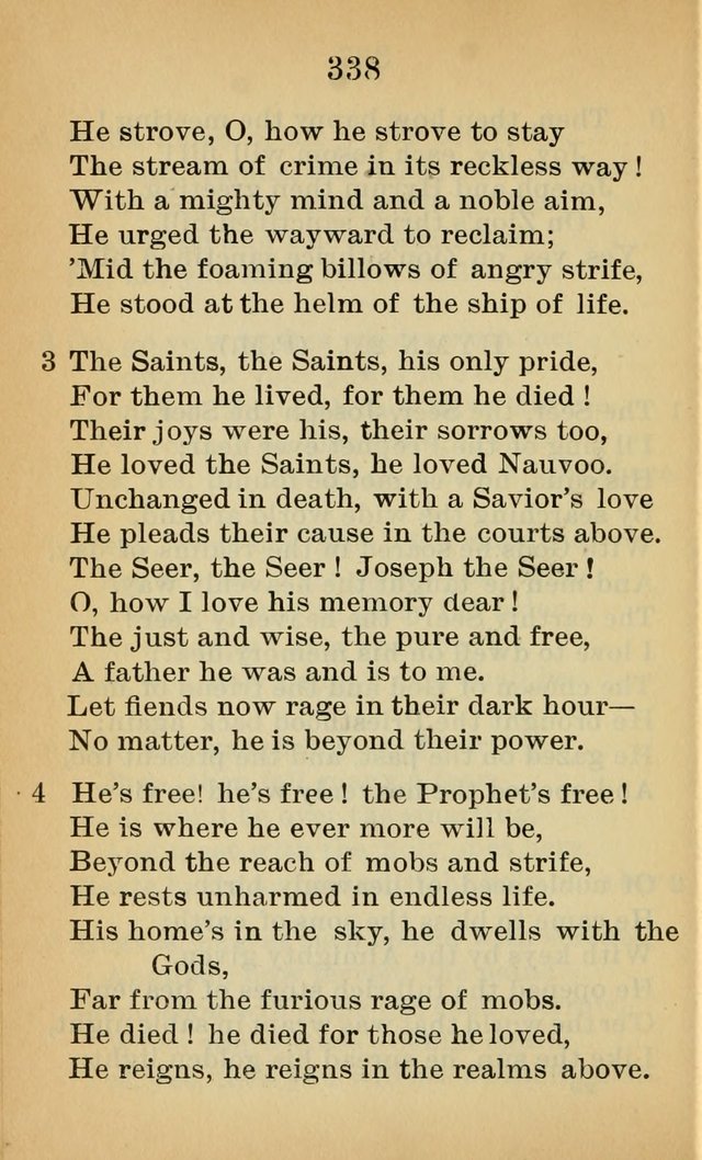 Sacred Hymns and Spiritual Songs for the Church of Jesus Christ of Latter-Day Saints (20th ed.) page 338