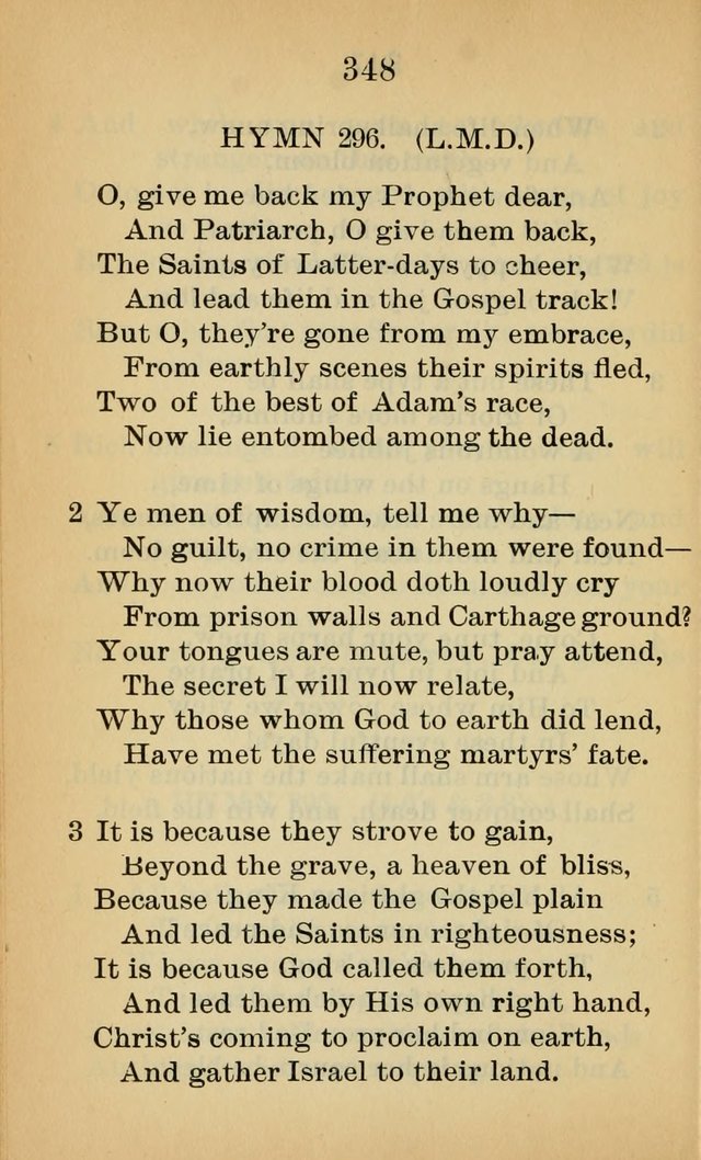 Sacred Hymns and Spiritual Songs for the Church of Jesus Christ of Latter-Day Saints (20th ed.) page 348