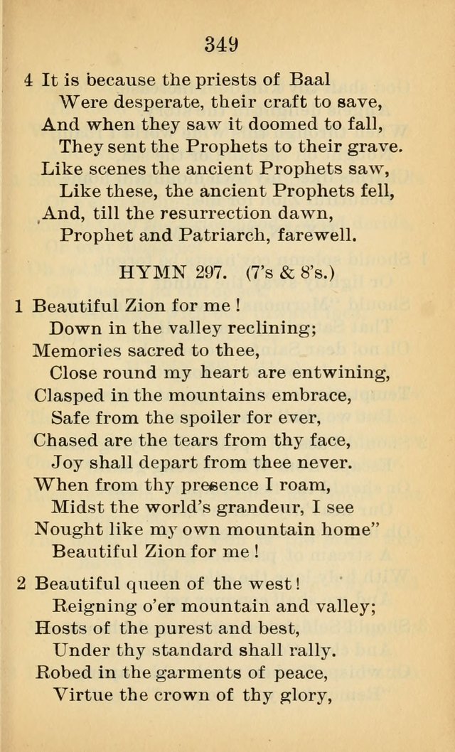 Sacred Hymns and Spiritual Songs for the Church of Jesus Christ of Latter-Day Saints (20th ed.) page 349